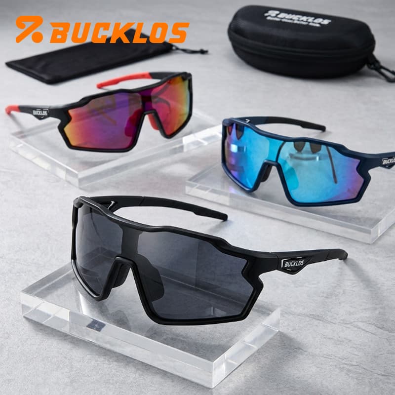 Óculos de ciclismo BUCKLOS com proteção UV400, óculos esportivos unissex, lentes fotocromáticas, para ciclismo, trilhas