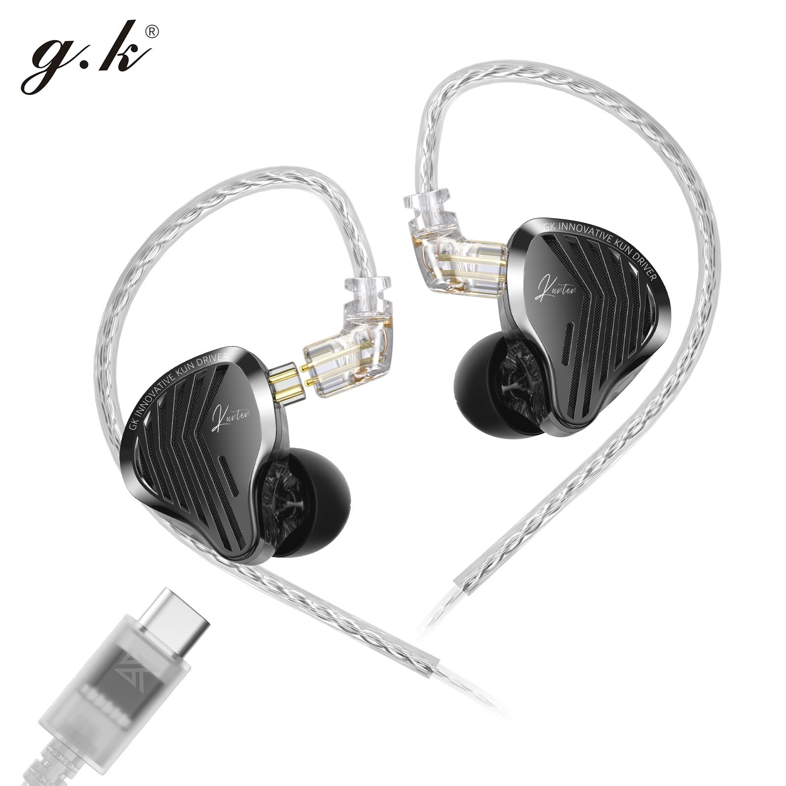 Fones de Ouvido Gk Kunten Dynamic Drive Hifi, graves potentes, fones de ouvido esportivos de metal, gamer, destacáveis,