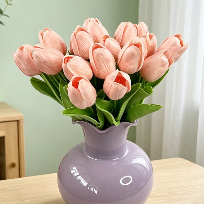 Kit Com 10 Hastes De Haste De Tulipa Artificiais De Toque Real . Plantas Falsas Decoração De Casamento E Festa
