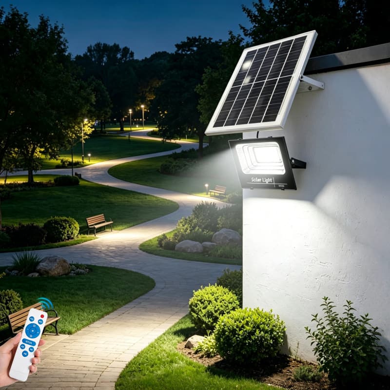 1000W Solar LED Refletor Holofote de Rua IP67 à Prova d'Água, Lâmpada com Controle Inteligente de Luz, Para Pátio