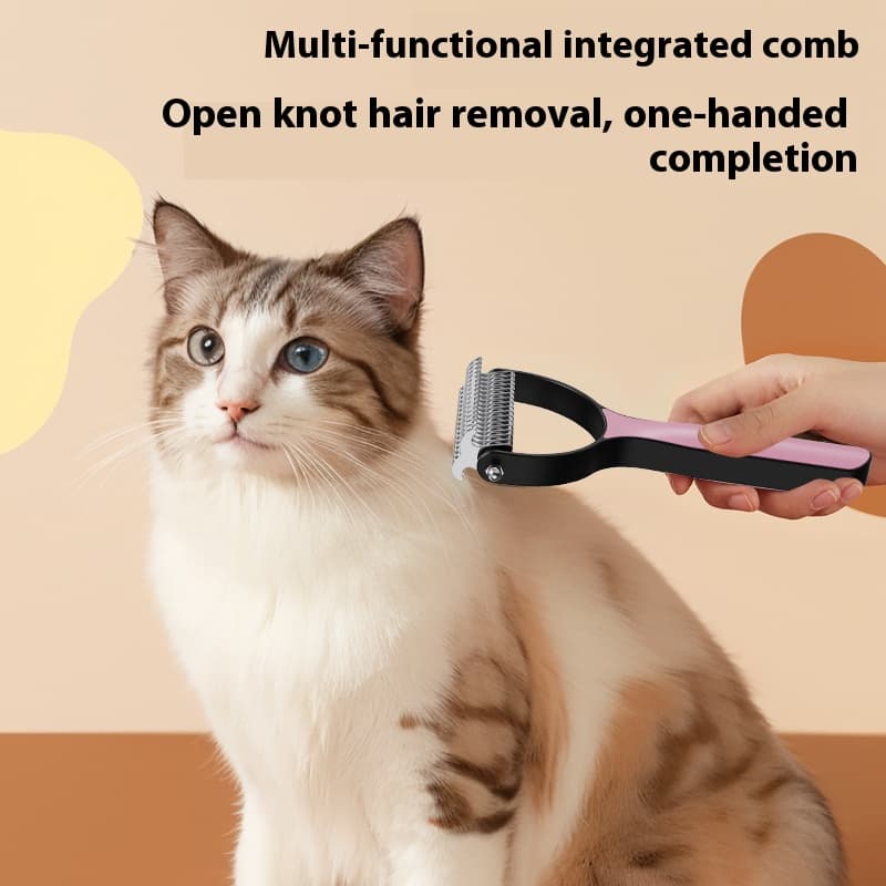 Rastelo para cuidados de animais de estimação em blocos de cores grandes, adequado para o dia a dia de cães de médio a