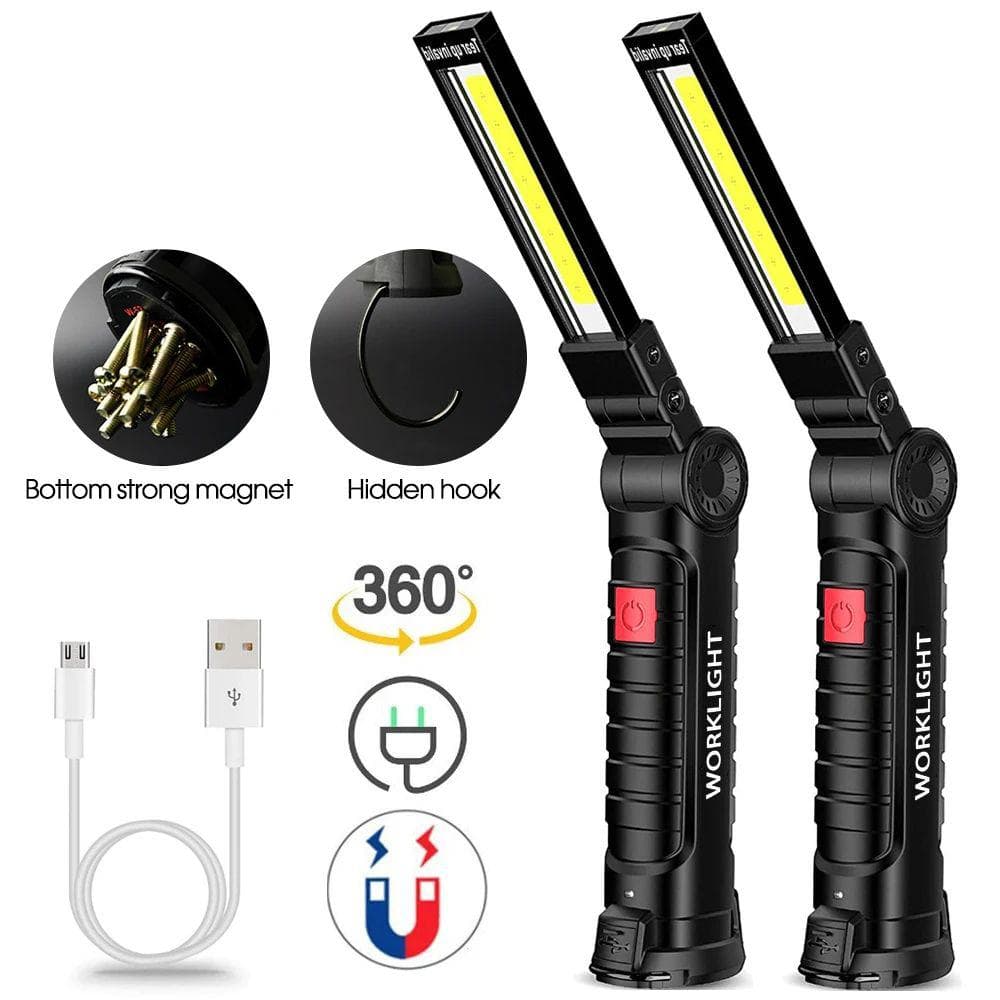 Lanterna De Acampamento Luz De Trabalho Com Ímã E Gancho COB 5 Modos De Iluminação Adequados Para Noturno