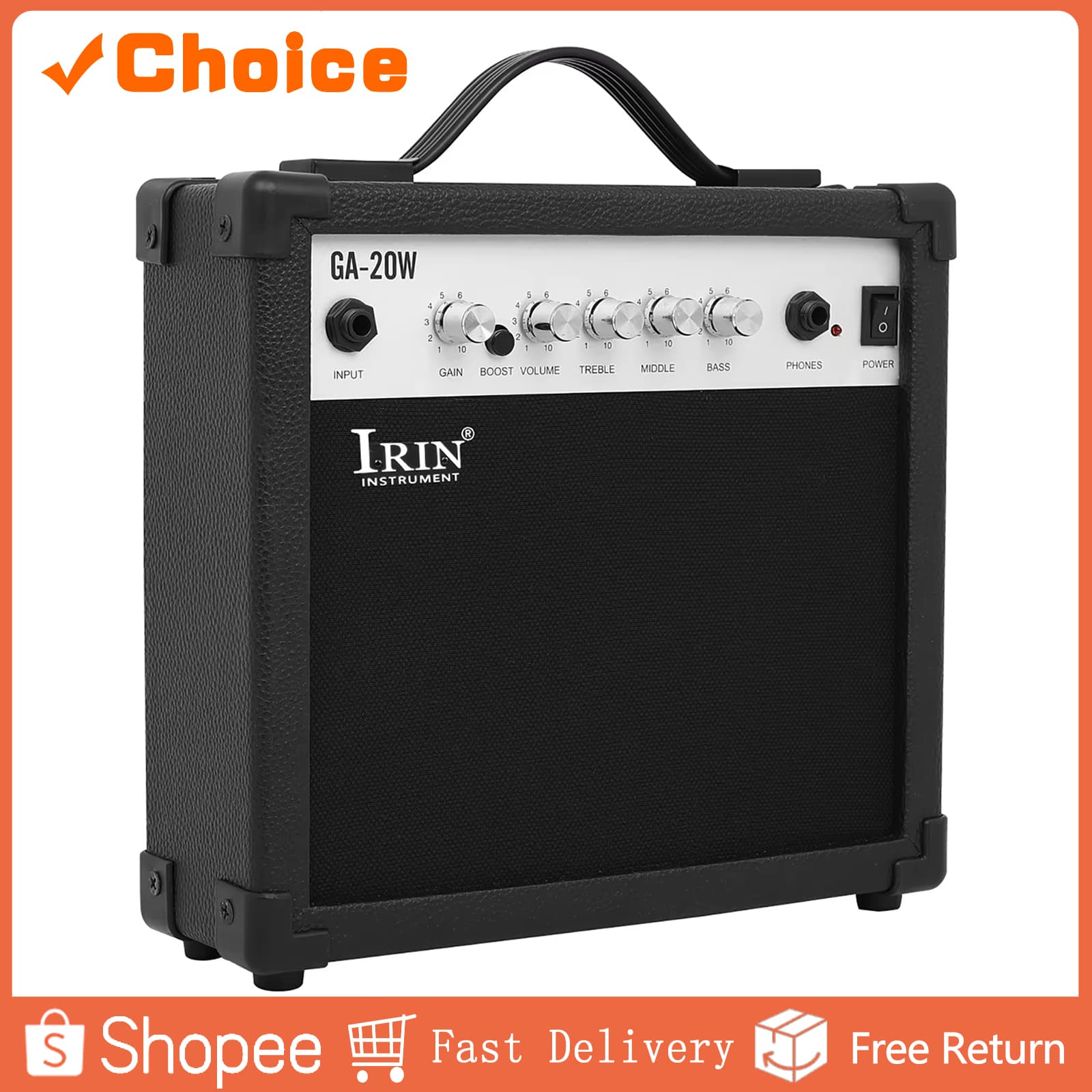 IRIN Alto-Falante De Guitarra GA 20 Amplificador Acústica 5 Tuning Profissional 20W AMP Acessórios Peças Presente
