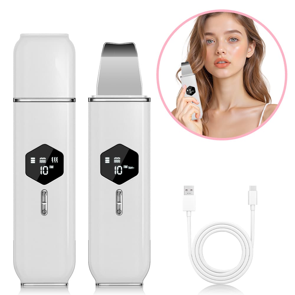 Ferramenta De Limpeza Facial Ultrassônica Removedor De Cravo Limpador De Poros Com Display LED Tipo-c Recarregável
