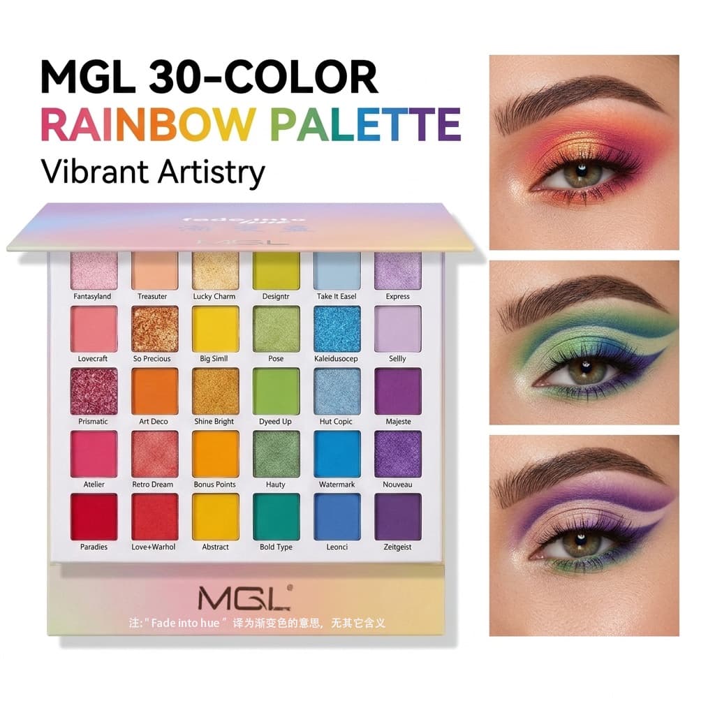 Paleta De Sombras Arco-Íris De 30 Cores , Brilho Brilhante E Fosco , Brilhos Brilhantes , Maquiagem De Palco . Presente