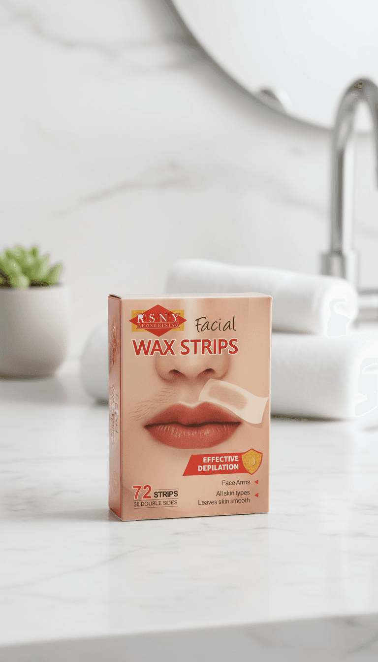 72 tiras de cera facial, papel depilatório sem dor, folhas de cera depilatória rápida para pele sensível, inclui 3