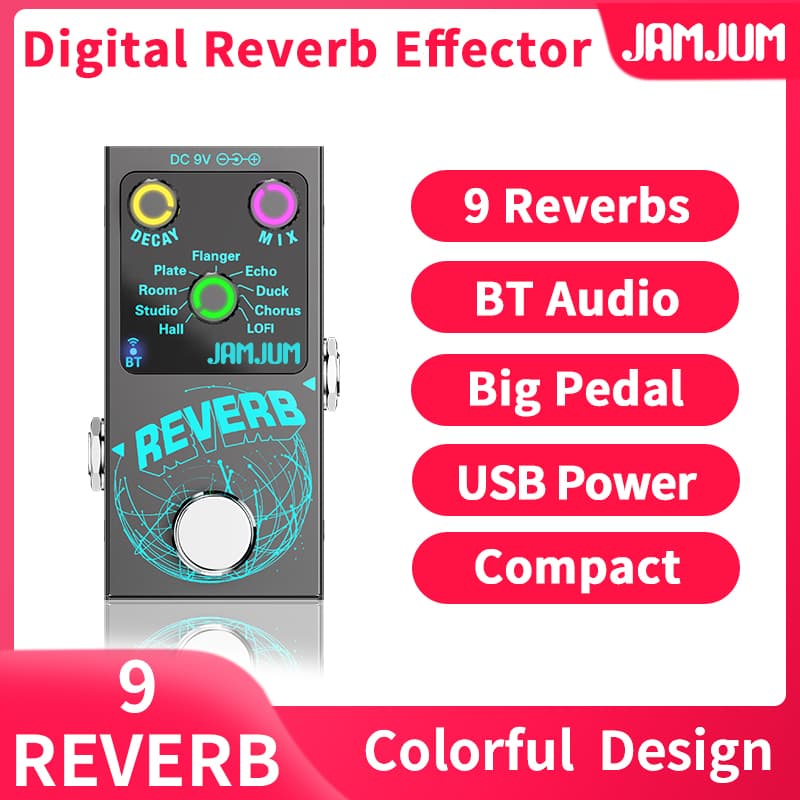 Pedal De Efeito De Guitarra Compacto Com 9 Efeitos De Reverberação Acompanhamento Bluetooth True Bypass Para Presente De