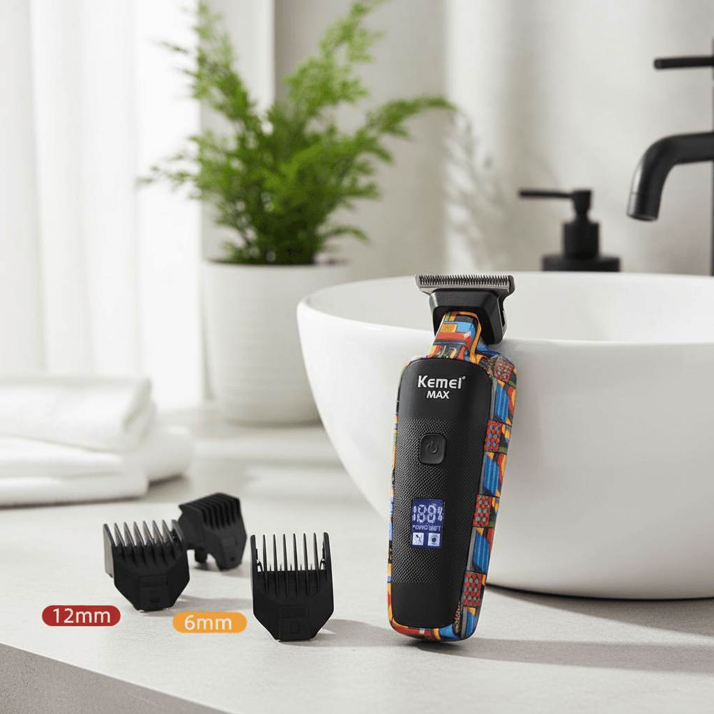 Máquina de cortar cabelo masculina Kemei Max5090, máquina de barbear elétrica profissional para barba
