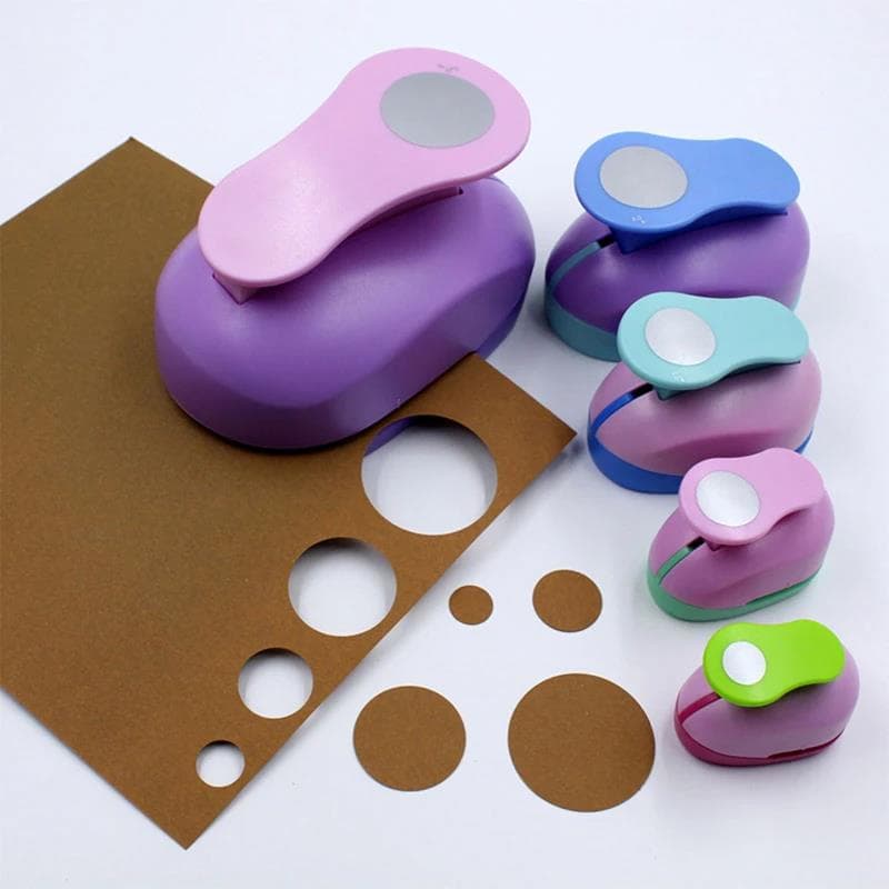 Furador de Papel 8-50 mm, Furador Artesanal de Cor Aleatória para Scrapbooking e Projetos DIY, Cortador Perfurador de