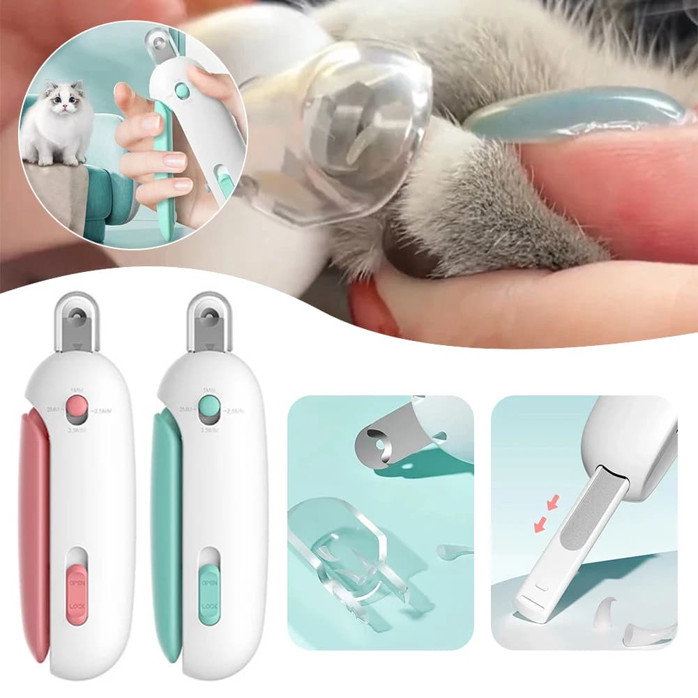 Alicate profissional para cortar unhas de animais de estimação com furo ajustável, cortador 2 em 1 para gatos e cães,