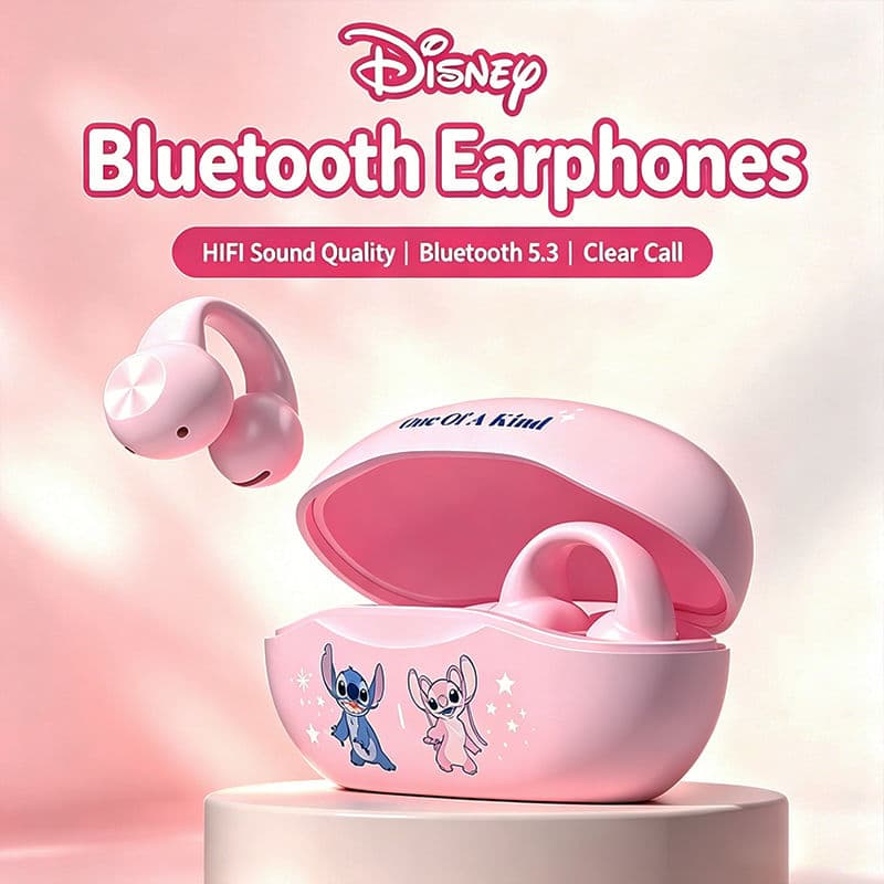 Fones de ouvido J01, colaboração com desenhos animados, fones de ouvido sem fio tipo clipe, fones de ouvido estéreo de