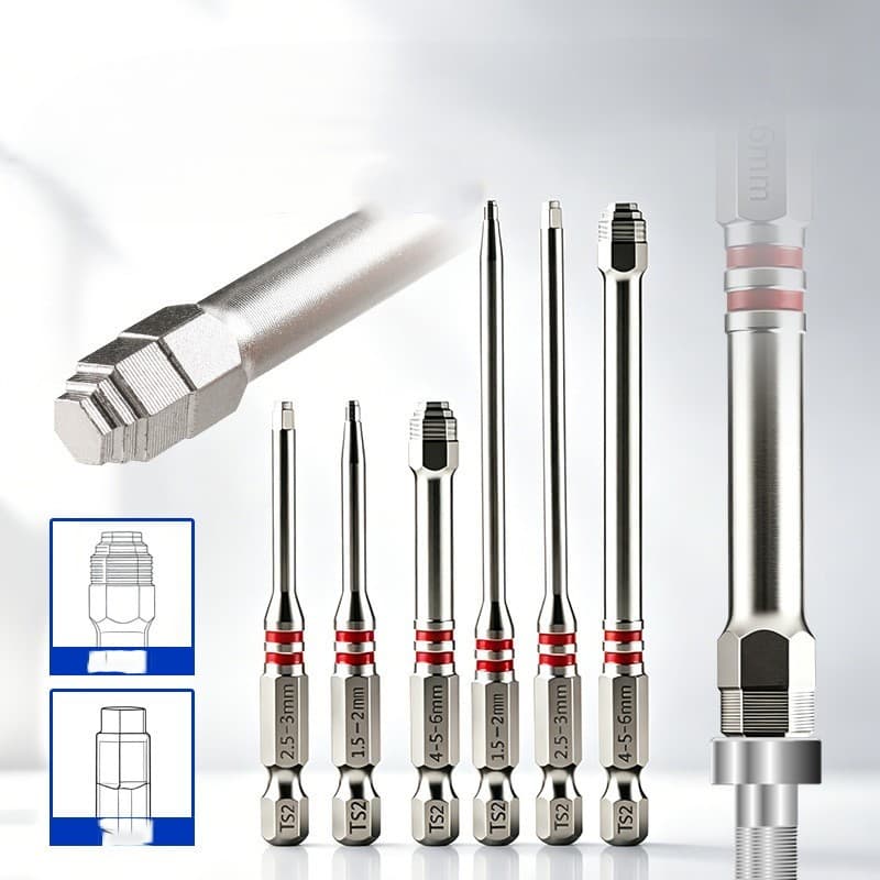 Um Conjunto De Brocas Hexagonais Magnéticas , De Chave De Fenda Prontas Para Impacto Estilo Torre Furadeira Elétrica E P