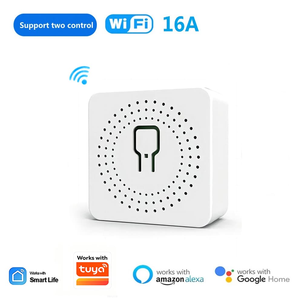 AXUS Mini 16A WiFi Interruptor Inteligente 2 Vias Controle via App Smart Life Módulo de Automação Residencial Compatível