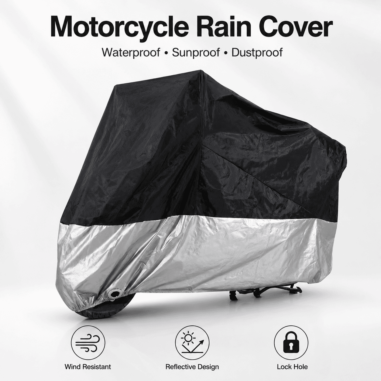 Capa de Moto Reforçada à Prova d’Água, Antipoeira, Proteção UV, Resistente a Chuva e Sol