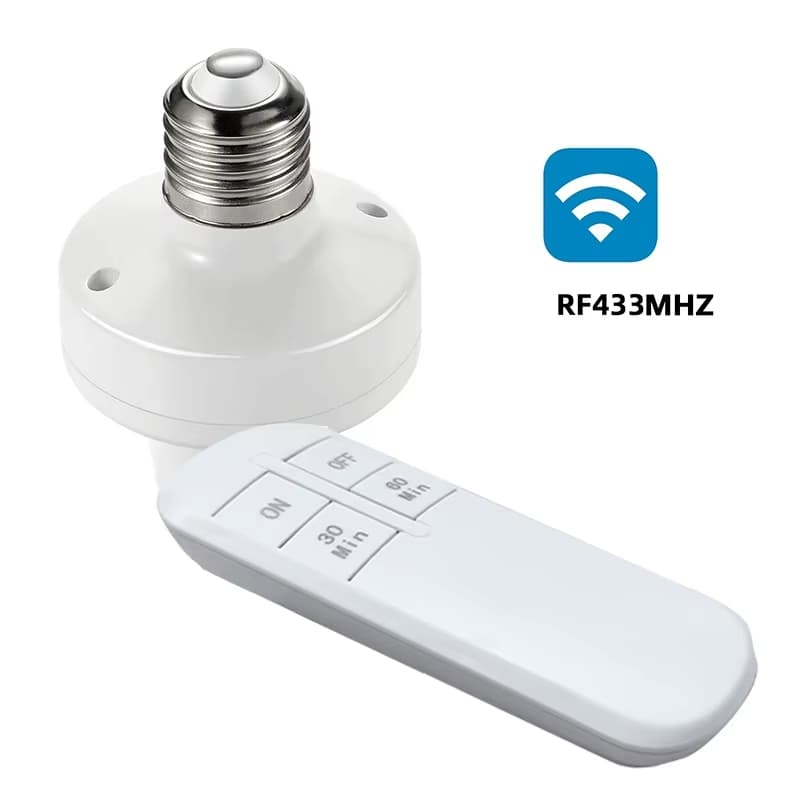 Controle Remoto Sem Fio RF 433MHz E27 Tomada De Luz Interruptor Inteligente Base Da Lâmpada LED Temporizador Casa WiFi T