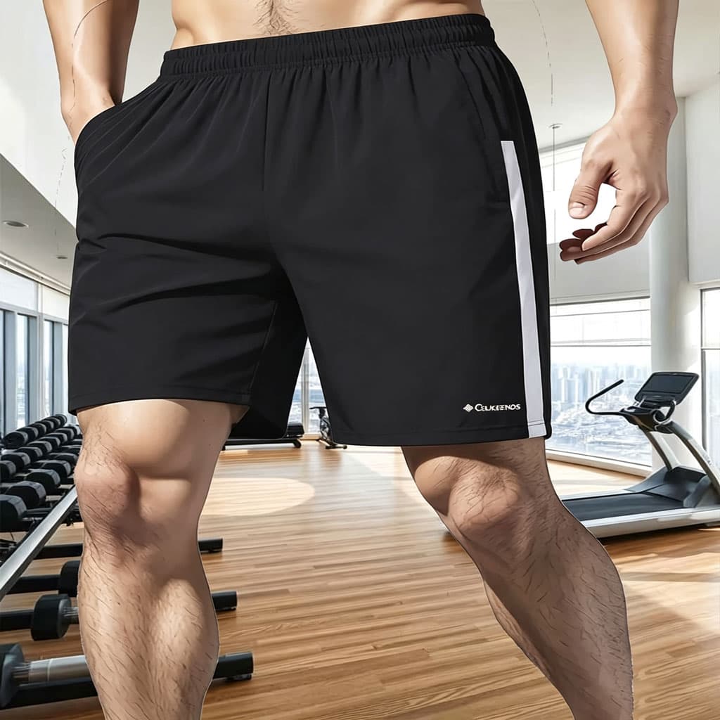 Shorts esportivos masculinos, shorts de academia plus size para homens, roupa de praia masculina, algodão com listras