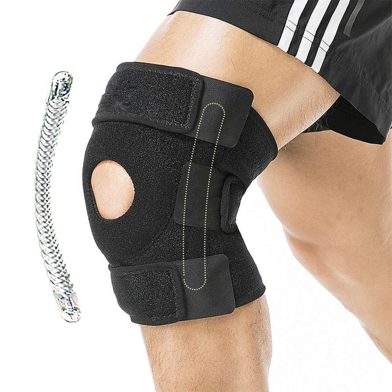 Joelheiras esportivas, joelheiras de suporte de mola, joelheiras para corrida, joelheiras de proteção para menisco