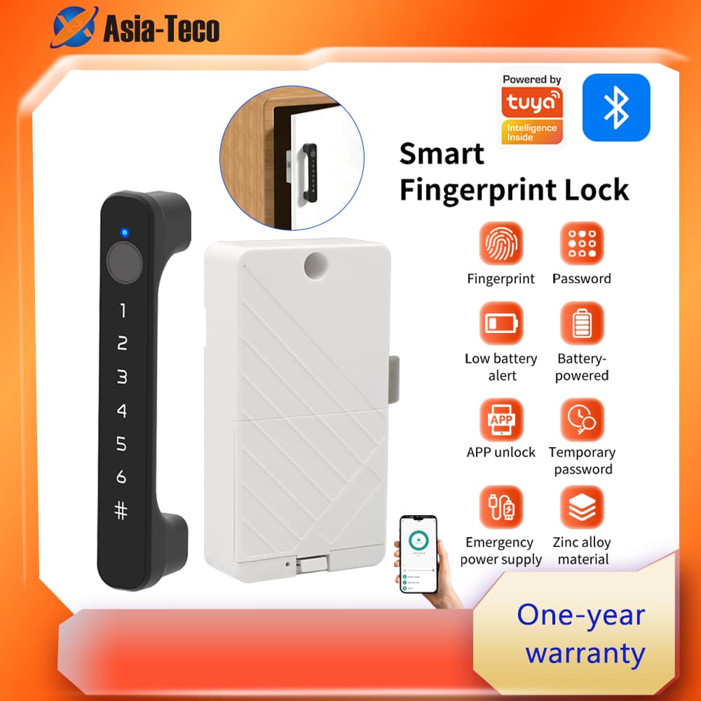 Fechadura Com Alça De Armário Impressão Digital Bluetooth , Cadeado Inteligente Gerenciamento De Aplicativo , Alerta De