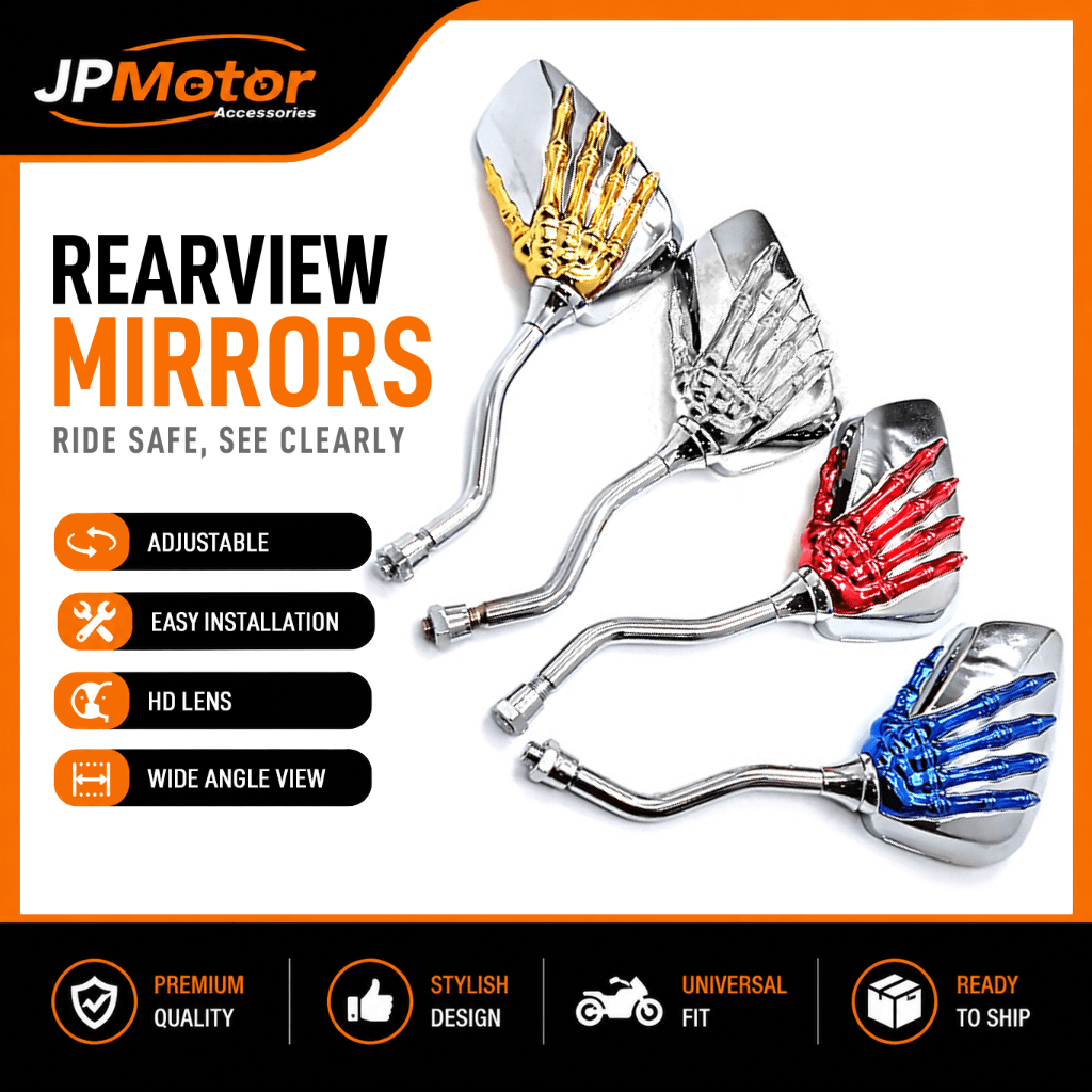 Espelhos Retrovisores Universais para Motos, Scooter, E-Bike, Cafe Racer, 8mm e 10mm, Ajustáveis, ABS, Visão Clara, Lado