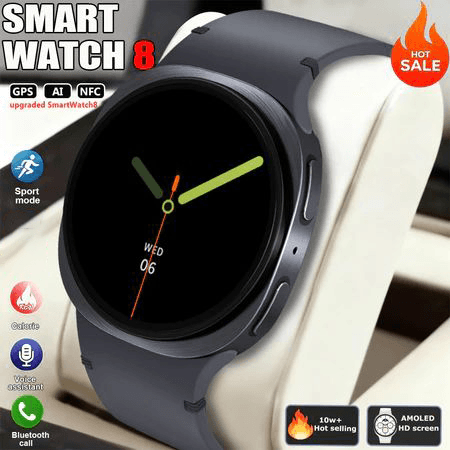 Assista 8 Smartwatch Com GPS NFC Super AMOLED Integrado Monitor De Saúde Fitness Sport Watch