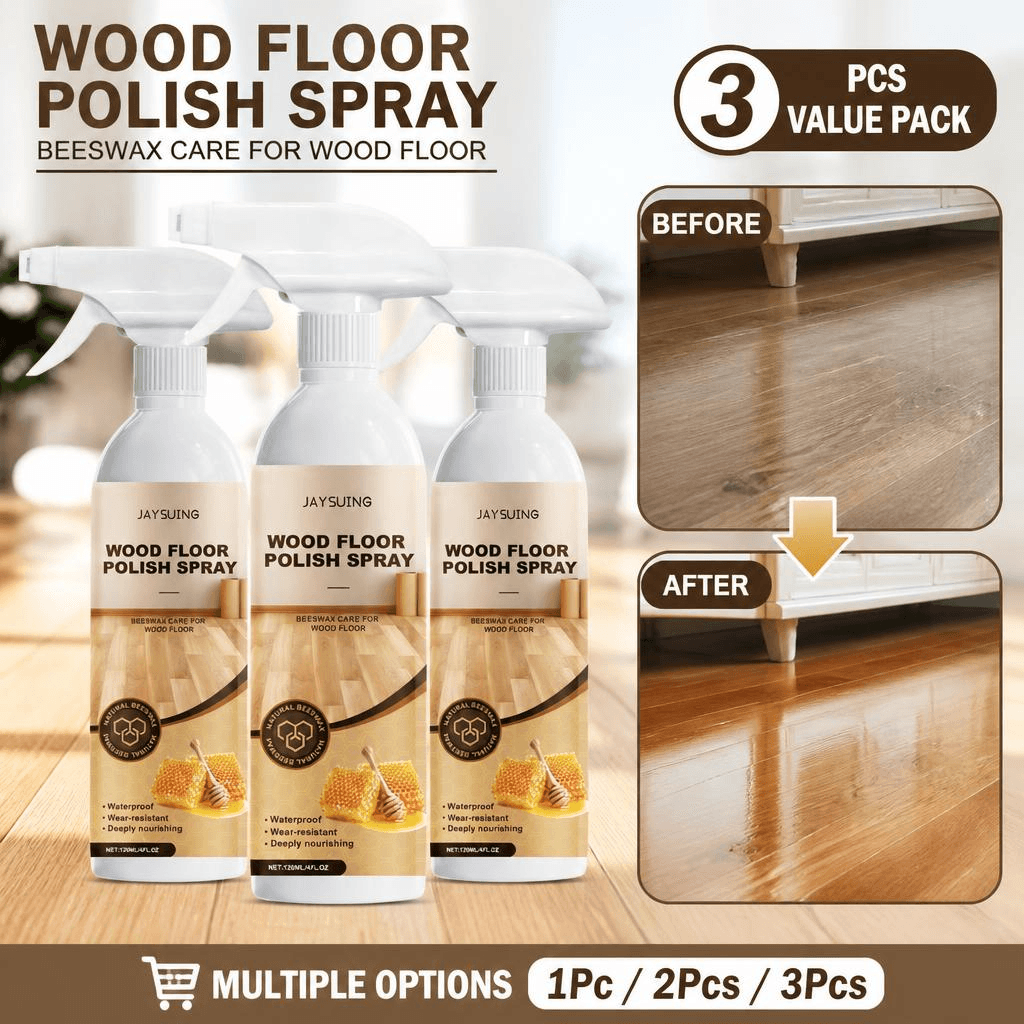 Um Conjunto 120ml Cera De Abelha Azeite Madeira Piso Spray Natural Protetor Brilho Cuidados