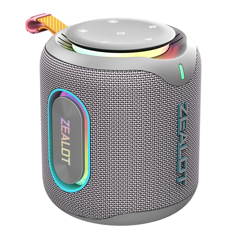 Mini Caixa de Som ZEALOT M1 30W 6000mAh, IPX6 à Prova d’Água, RGB TWS Estéreo, BT5.4, Portátil, Para Viagem e Festa no