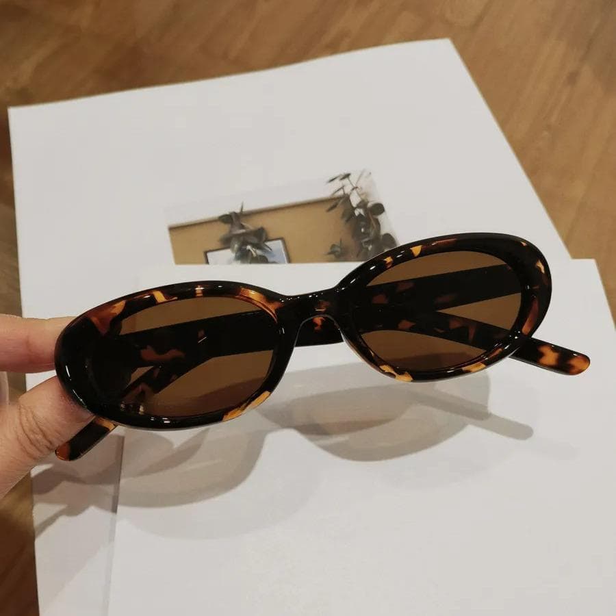 Óculos de Sol Oval Retro | Óculos Pequeno com Armação Estilo Hip-Hop para Proteção UV Masculino e Feminino