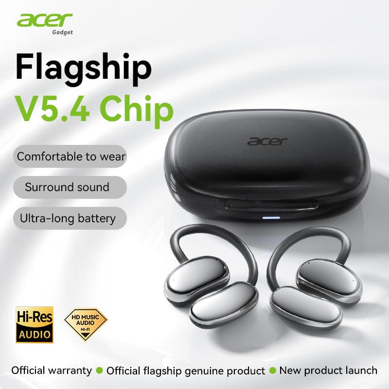 Fones de Ouvido Acer OHR639, Fones Bluetooth TWS, Fones de Ouvido Abertos, Earbuds HiFi, Som de Alta Fidelidade, Conexão
