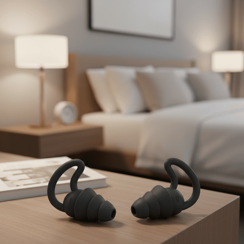 Redução de ruído com protetores auriculares e protetores de ouvido, máscaras para dormir, natação de 3 camadas, cores: