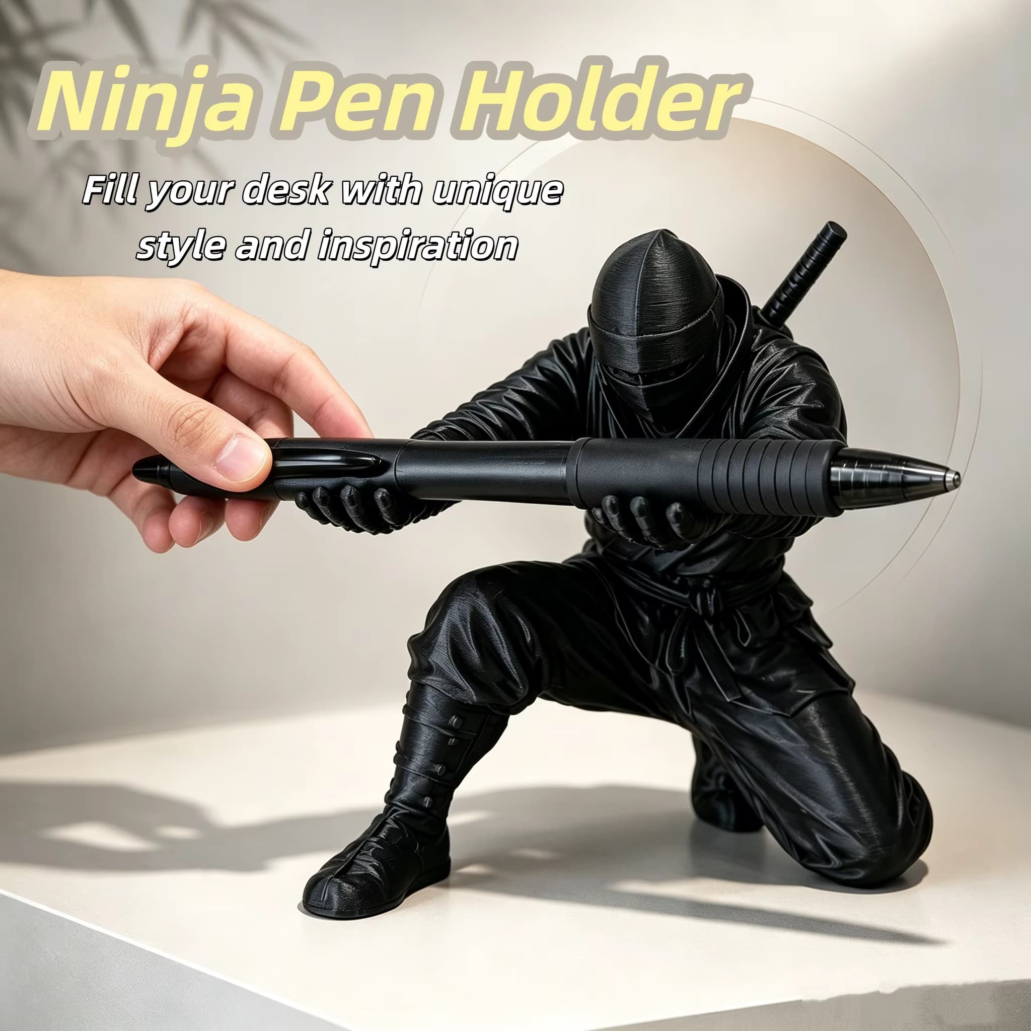 Enfeite de Porta-caneta Ninja Enfeite de Anime Figura Decoração Multifuncional Porta-canetas e Suporte para Telefone