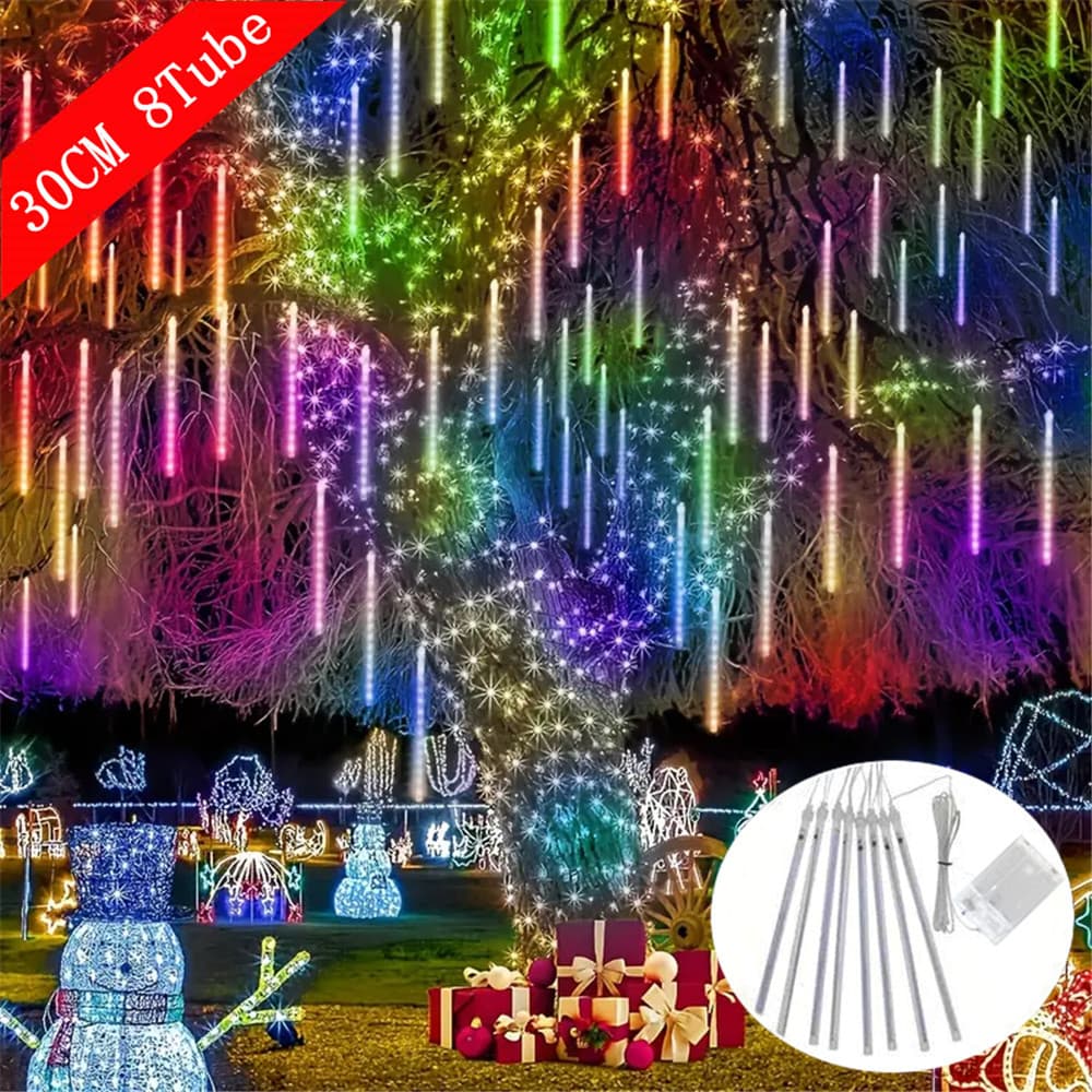 Um Pacote De Luzes De Fadas De Halloween LED Luz De Tira De Chuva De Meteoros , Alimentada Por Bateria À Prova D'água Pa