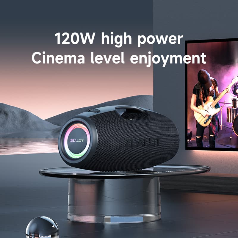 ZEALOT S78 Coluna Bluetooth Sem Fio, 4 Drivers, Caixa de Som Externa IPX6, À Prova d'Água, Multi-Unidade Linkada, Grande