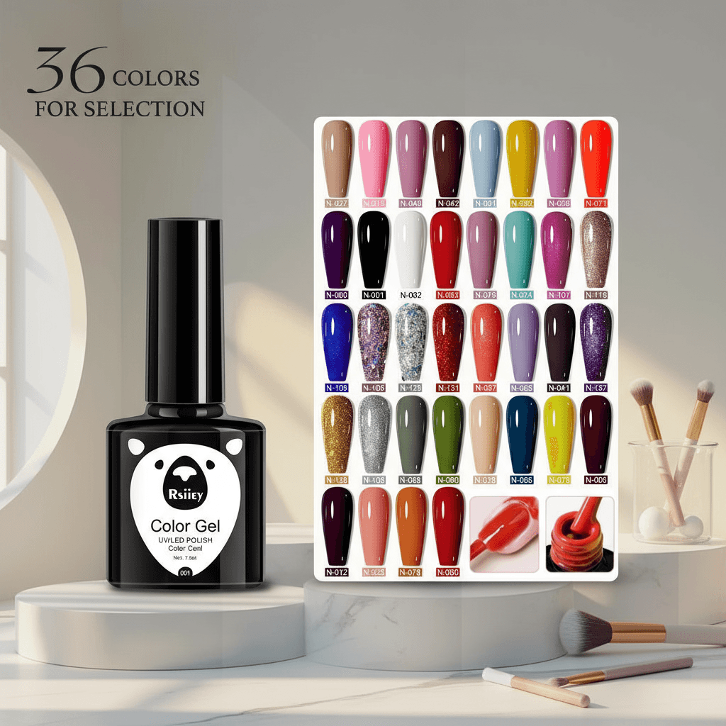 7ml Gel Nail Varnish para Kit Iniciante Cores Preto Branco Rosa Verde Soak-Off Sem Limpeza