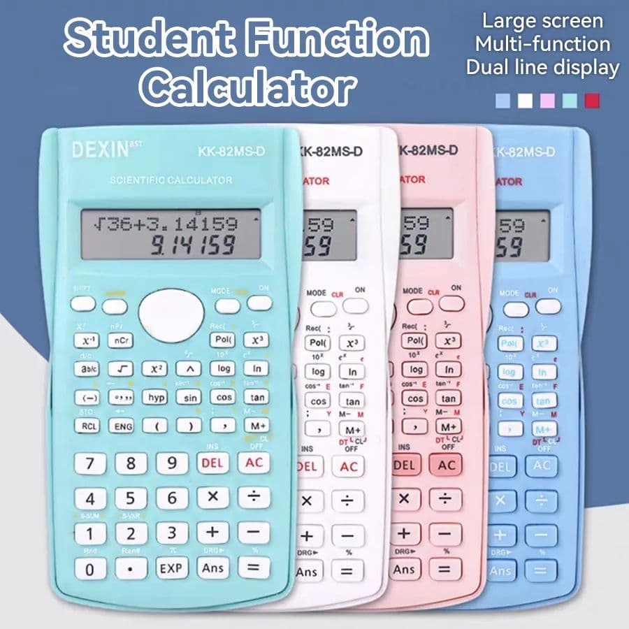 Calculadora Científica Multifuncional com Tela de Duas Linhas, Essencial para Papelaria Escolar e de Escritório