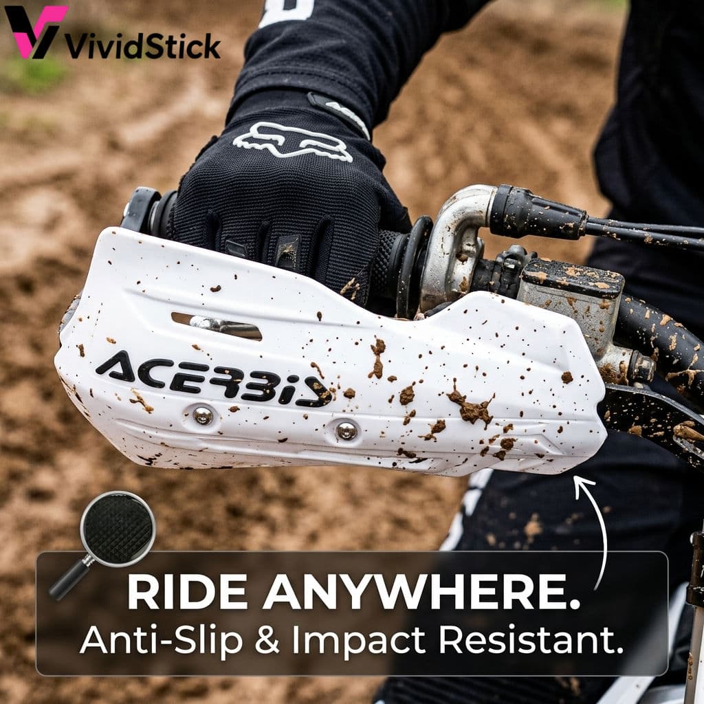 Vividstick Protetor de Mão para Moto com Manopla Diamante, Suporte em Liga de Alumínio CNC, acessório para punho de moto