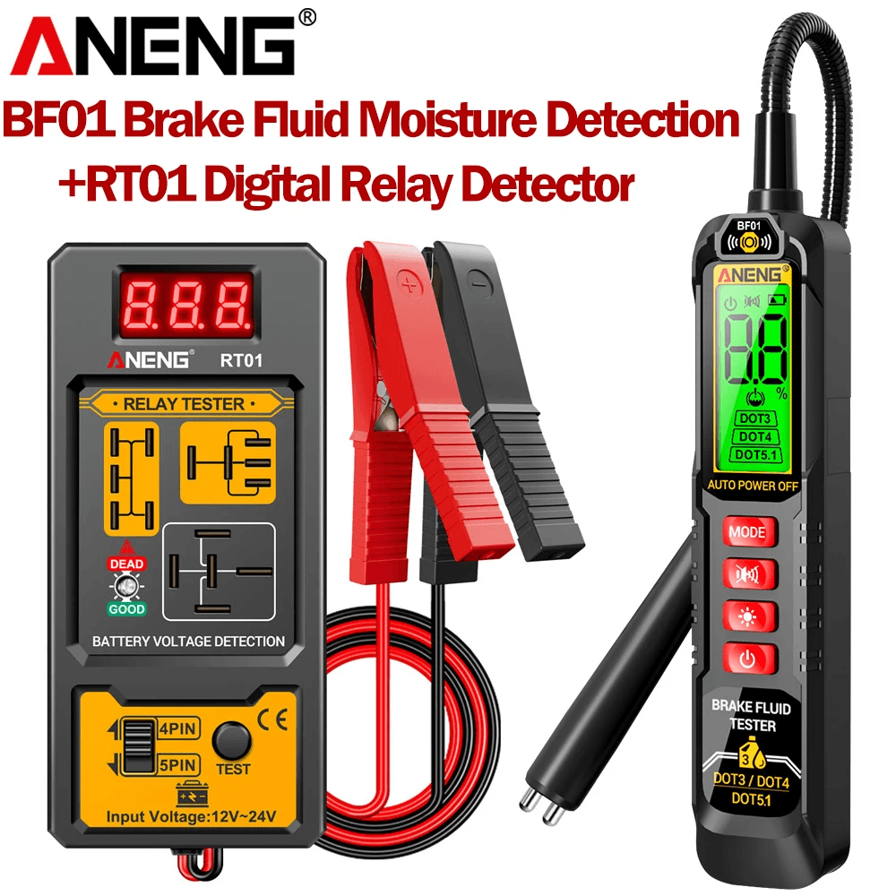 ANENG RT01 Detector de Relé Automotivo Compatível com 4/5 pinos BF01 Detector de Freio com Mangueira Longa Desligamento