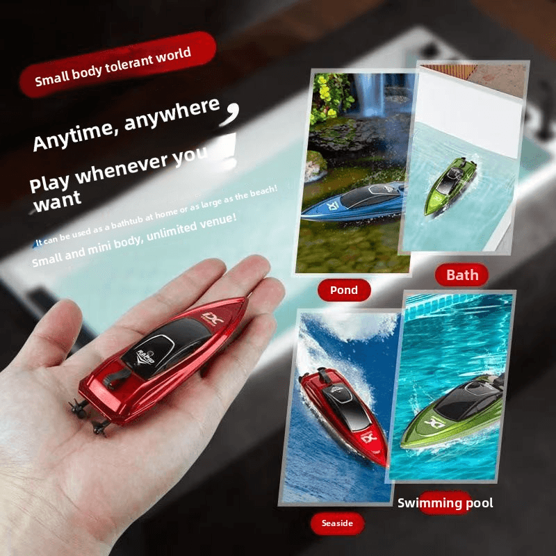 Mini Barco de Controle Remoto 2.4G para Crianças, Carregamento RC, Alta Velocidade, Sem Fio Pequeno, Brinquedo Elétrico