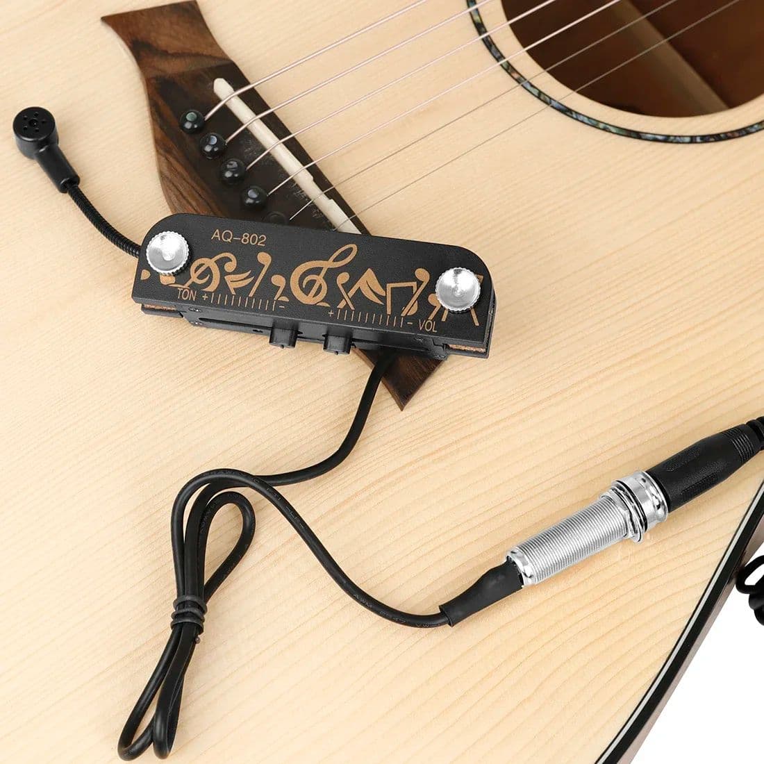 Captador De Buraco De Som De Guitarra Acústica Magnética Com Cabo De Conexão Transdutor Portátil Para Amplificador Desem