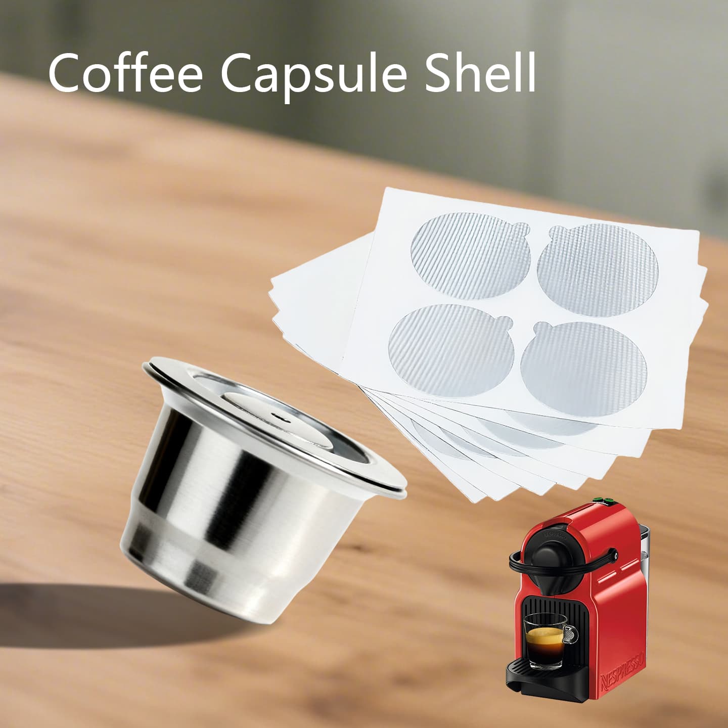 Conjunto de cápsulas de café reutilizáveis de aço inoxidável para preparo de café expresso em casa