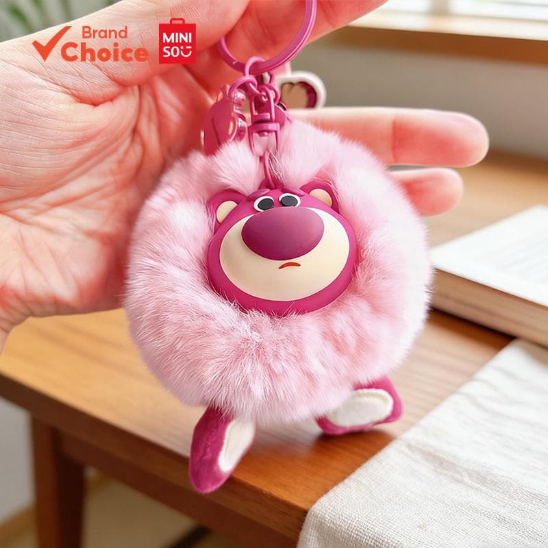 MINISO  disney pixar série - pingente fofo e redondo e pompom (lotso & stitch) 7.5cm × 7cm × 6cm