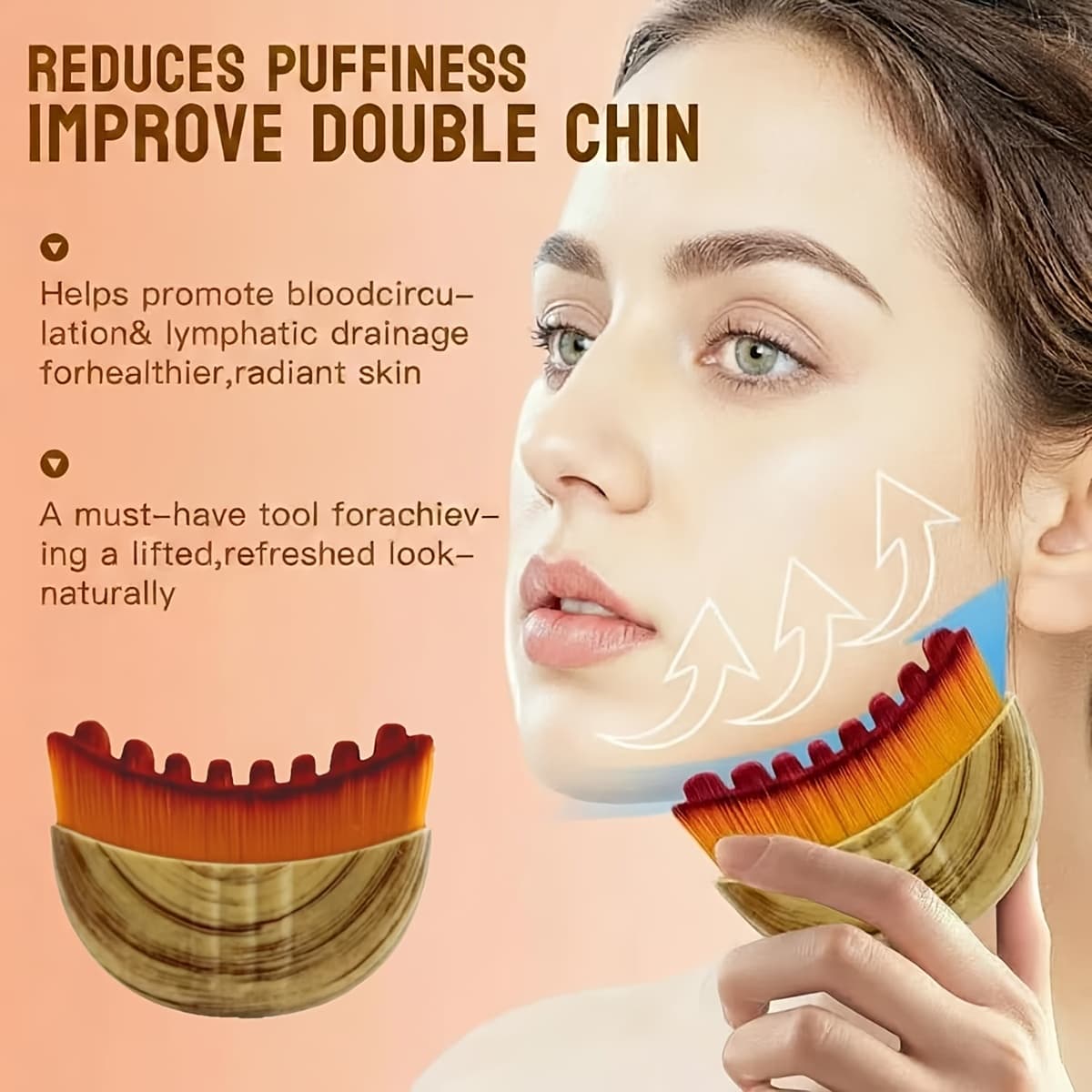 Escova Facial De Contorno Linfático Mais Vendida : Massageador Manual Com Cerdas Macias Ferramenta Ergonômica De Limpeza