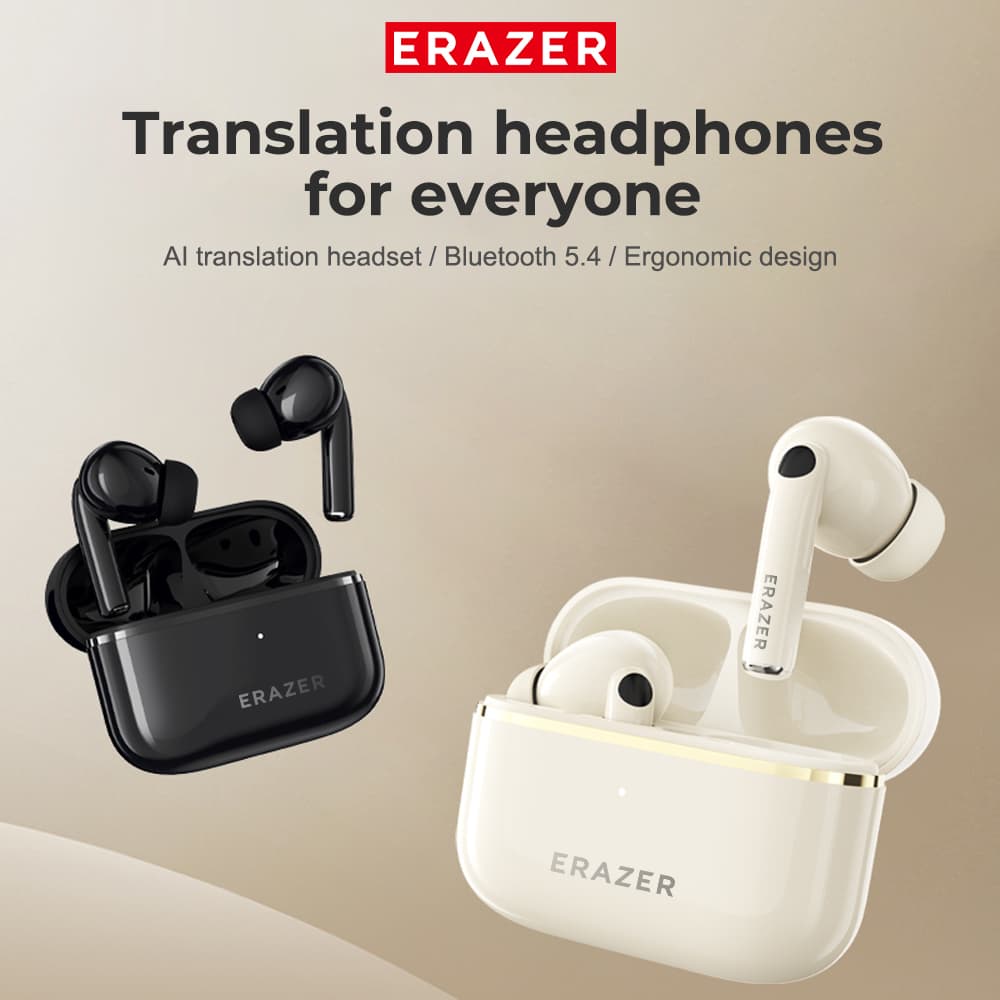 Erazer XT89PRO Fones de Ouvido Gamer para Música | Fones Bluetooth 5.4 com Cancelamento de Ruído, Tradução AI, Baixa