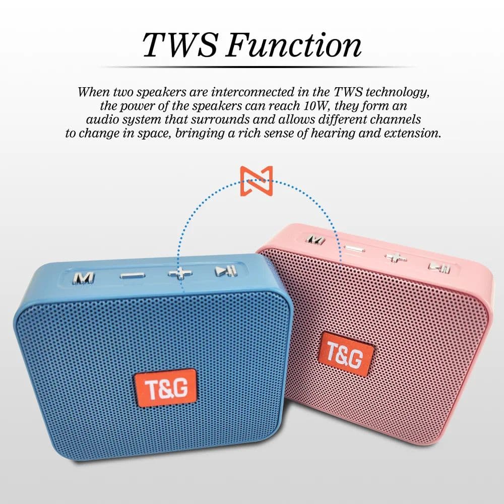 T&G TG166 Mini Altifalante Bluetooth portátil IPX5 Caixa de som estéreo à prova d'água TWS para uso externo Elite Pro