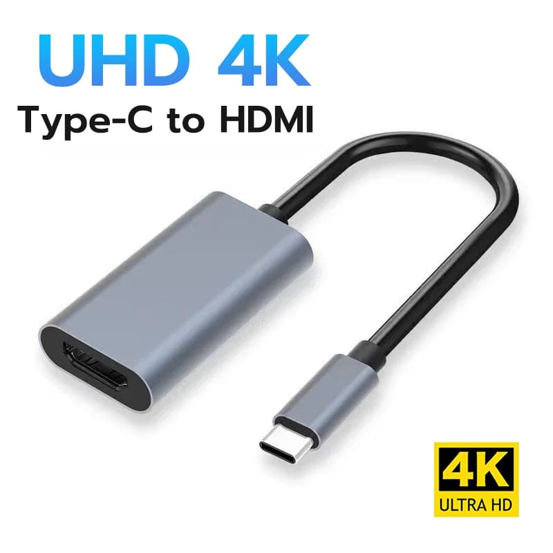 Cabo Adaptador Conversor Tipo C Para HDMI Fêmea 4K para MacBook, PC, Laptop