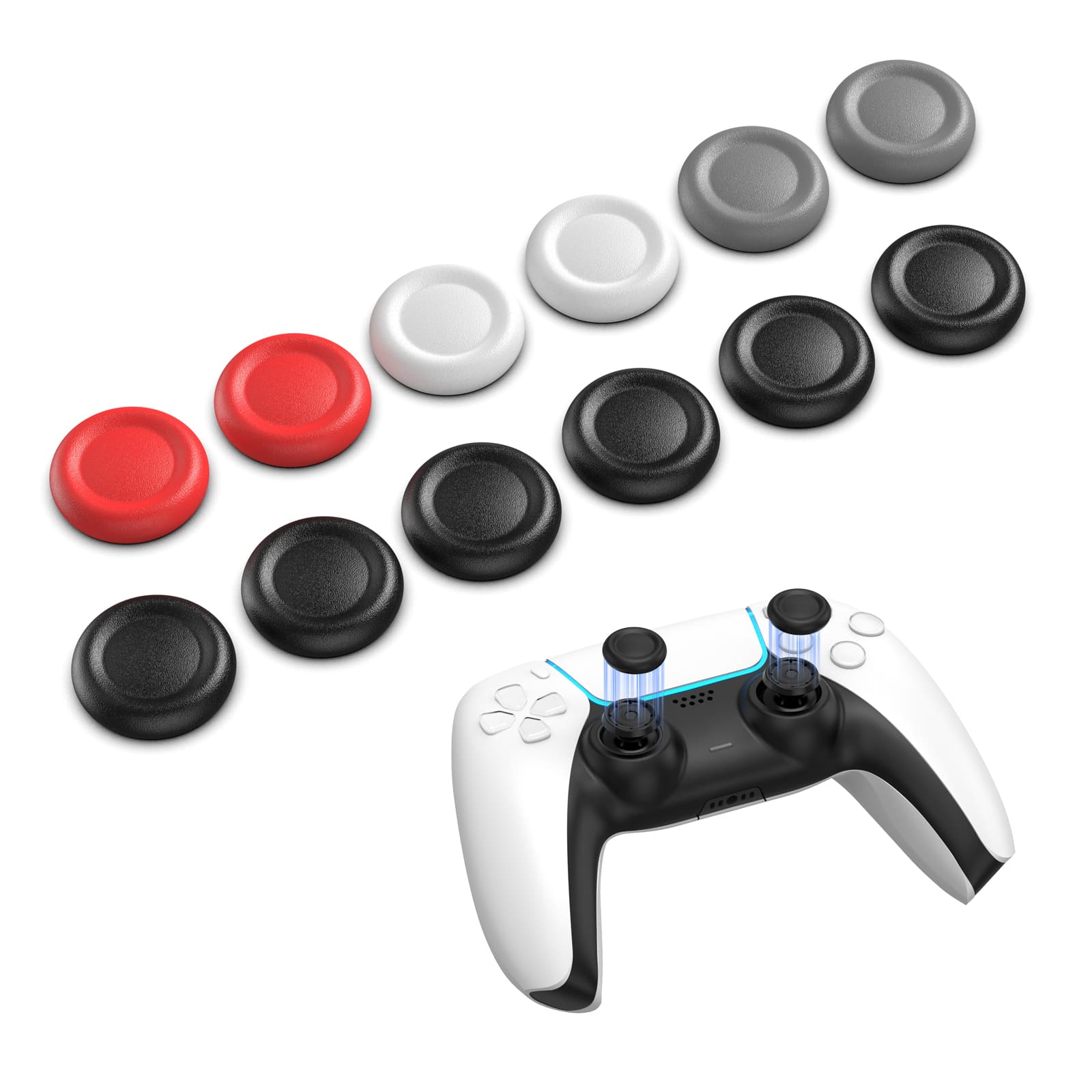 Tampas de Joystick de Reposição IINE para Controle PS5/PS4 | Pacote com 12