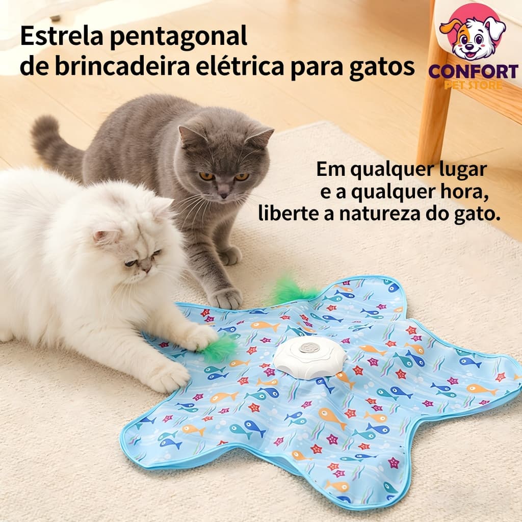 Brinquedo Interativo Recarregável Da Estrela Varinha Do Teaser Gato Com Motor Para Gatos Internos