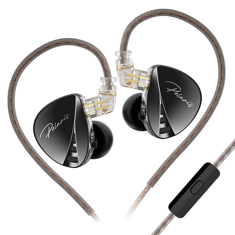 CCA Polaris Fones de Ouvido Intra-Auriculares HiFi IEM, Fones de Ouvido Dinâmicos de Dois Drivers com Fio, com 4 Chaves