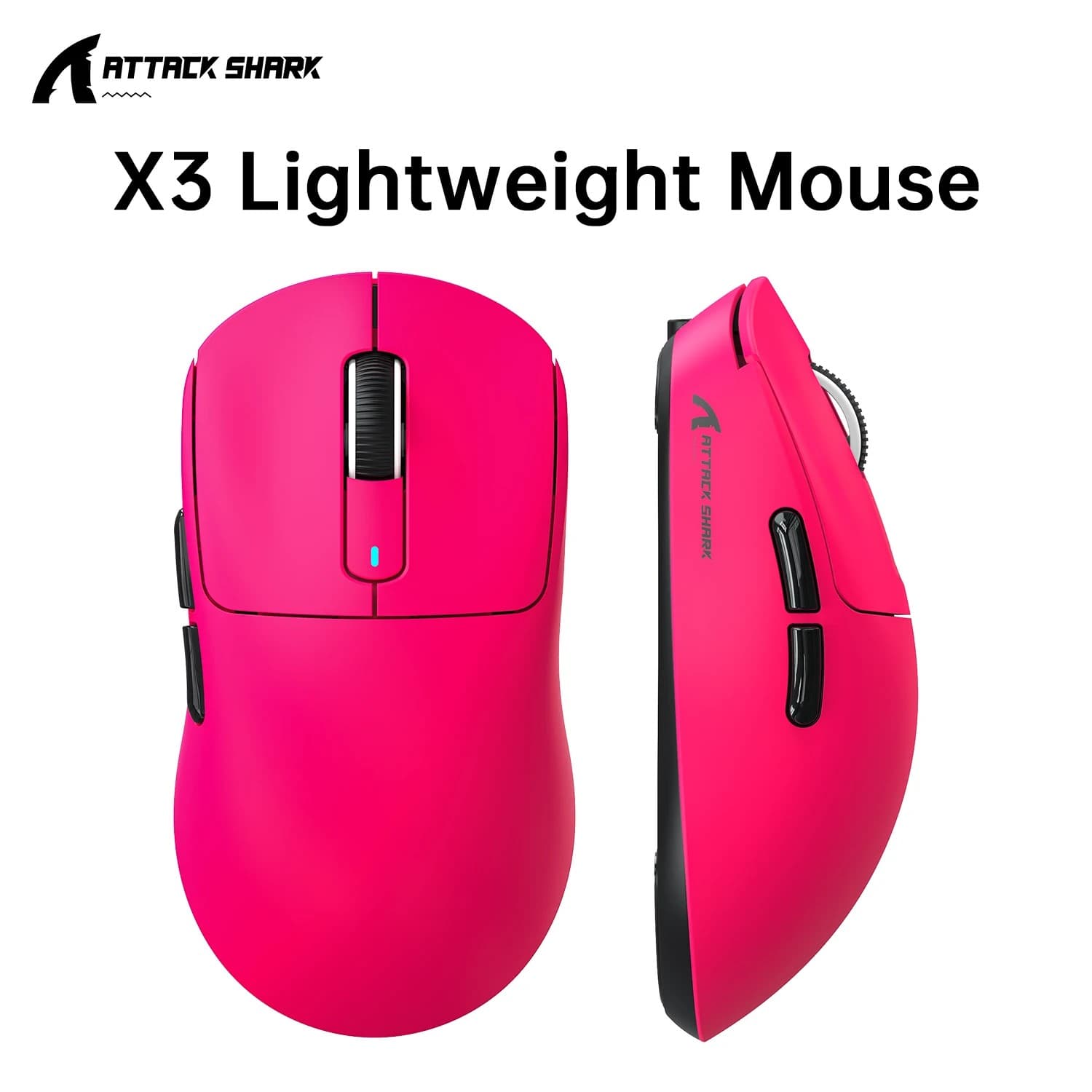 Mouse Gamer Sem Fio Attack Shark X3 Tri-Modo PAW3395 26K DPI Ultraleve Botões Programáveis
