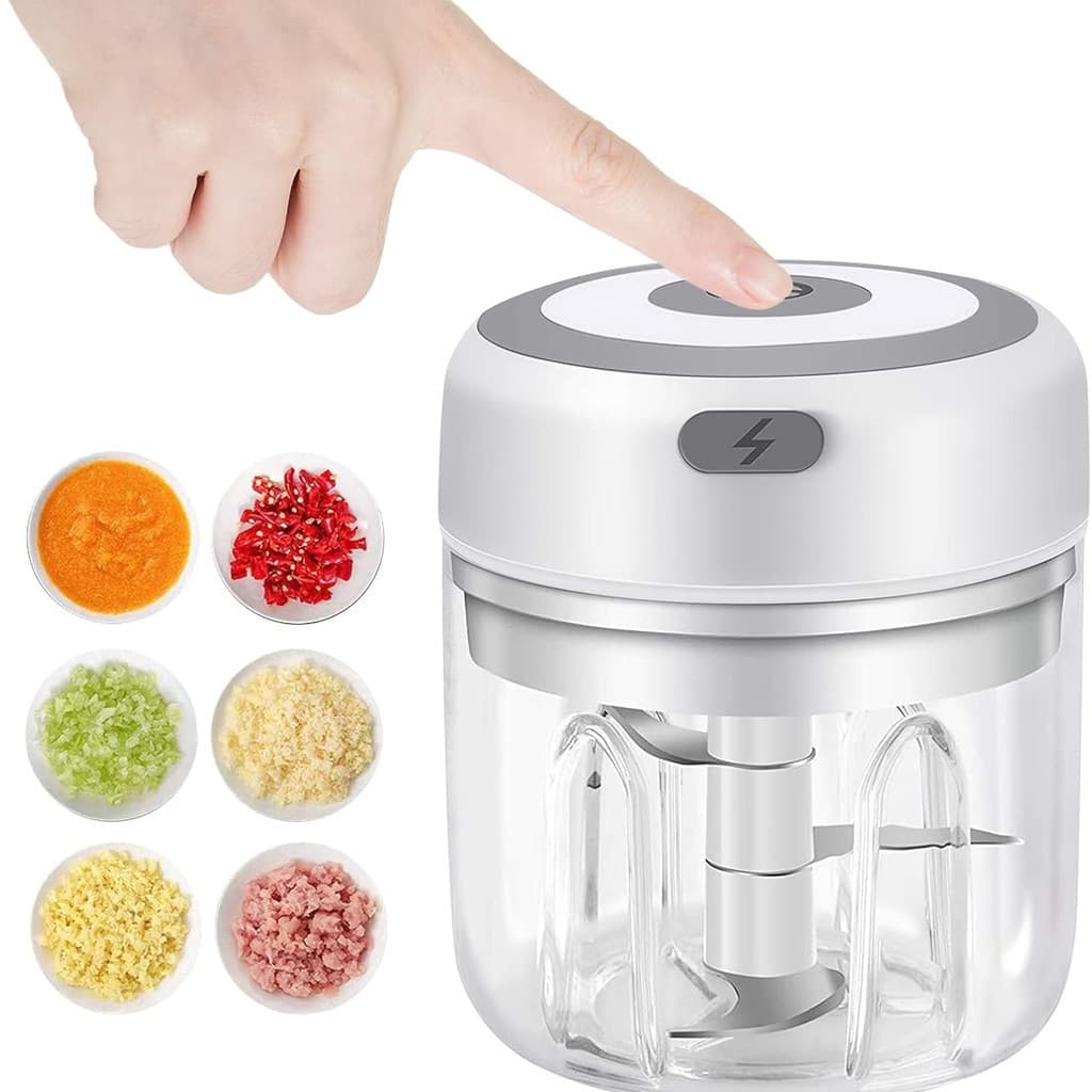 Processador de Alimentos Portátil Mini Processador de Alho Elétrico 250ML USB Chopper A22