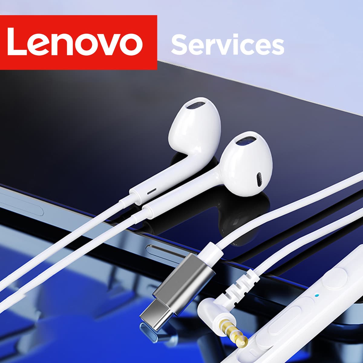 Fones de Ouvido Lenovo E05 com Fio, Som Estéreo HIFI, Cancelamento de Ruído, Fones Gamer com Microfone, Compatíveis